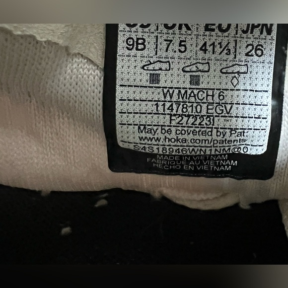 Hoka One One Womens Mach 6 1147810 EGV Beige Running Shoes Sneakers Size 9 B - Picture 9 of 10